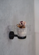 Стакан підвісний SANELA з тримачем для ванної кімнати, нержавіюча сталь з чорним покриттям