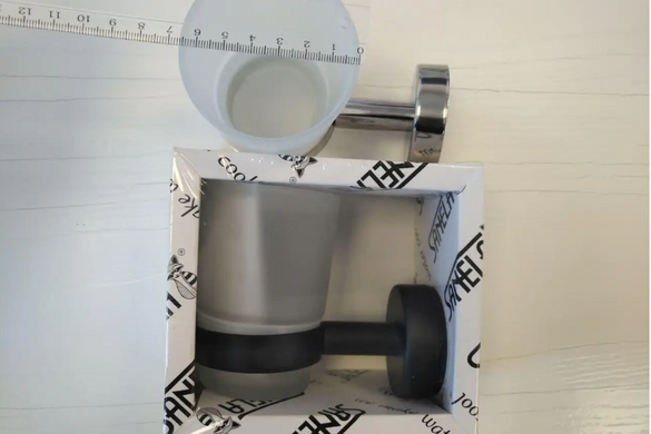 Стакан підвісний SANELA з тримачем для ванної кімнати, нержавіюча сталь з чорним покриттям
