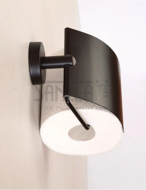 Тримач туалетного паперу SANELА з кришкою, нержавіюча сталь з чорним покриттям