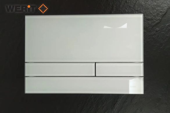 Клавіша змиву серії Exclusive для інсталяцій Werit, біла глянцева скляна
