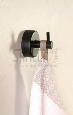 Гачок одинарний SANELA для ванної кімнати, нержавіюча сталь з чорним покриттям