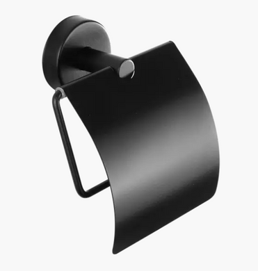Держатель туалетной бумаги SANELА с крышкой, нержавеющая сталь с черным покрытием