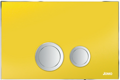 Клавіша змиву серії AVANGARDE до інсталяцій WERIT, жовте глянцеве скло з латунними Клавішами