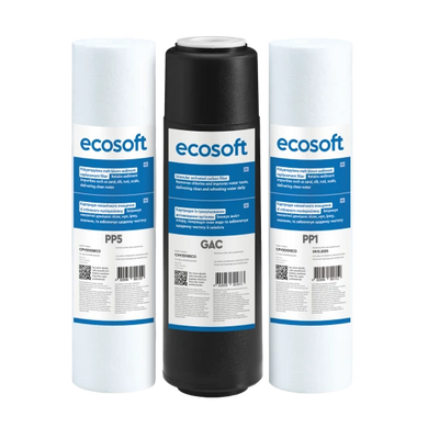 Комплект картриджів Ecosoft 1-2-3 для фільтрів зворотного осмосу