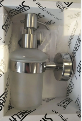 Дозатор мыла SANELA подвесной с держателем для ванной комнаты, нержавеющая сталь с глянцевым покрытием