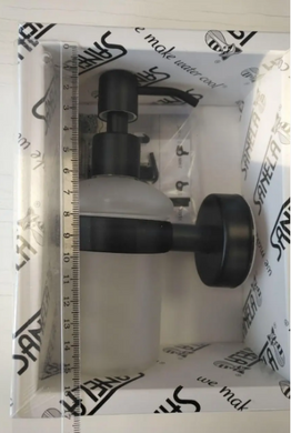 Дозатор мила SANELA підвісний з тримачем для ванної кімнати, нержавіюча сталь з чорним покриттям