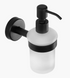 Дозатор мыла SANELA подвесной с держателем для ванной комнаты, нержавеющая сталь с черным покрытием